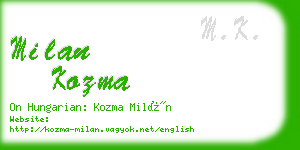 milan kozma business card